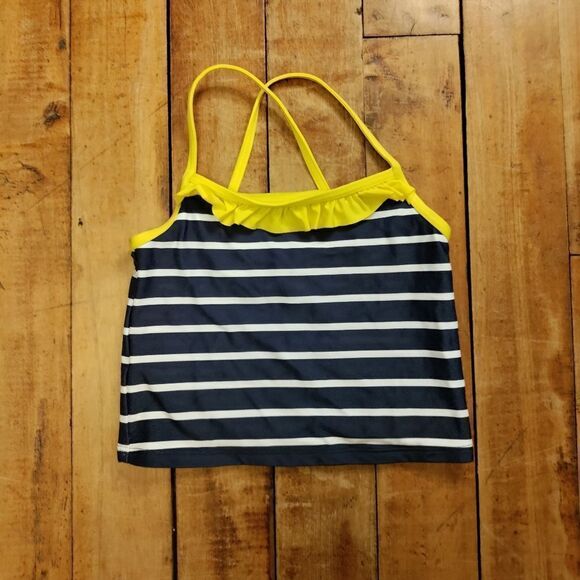 Vineyard Vines Other - Vineyard Vines swim top size 5 tankini navy yellow striped ruffles bathing suit